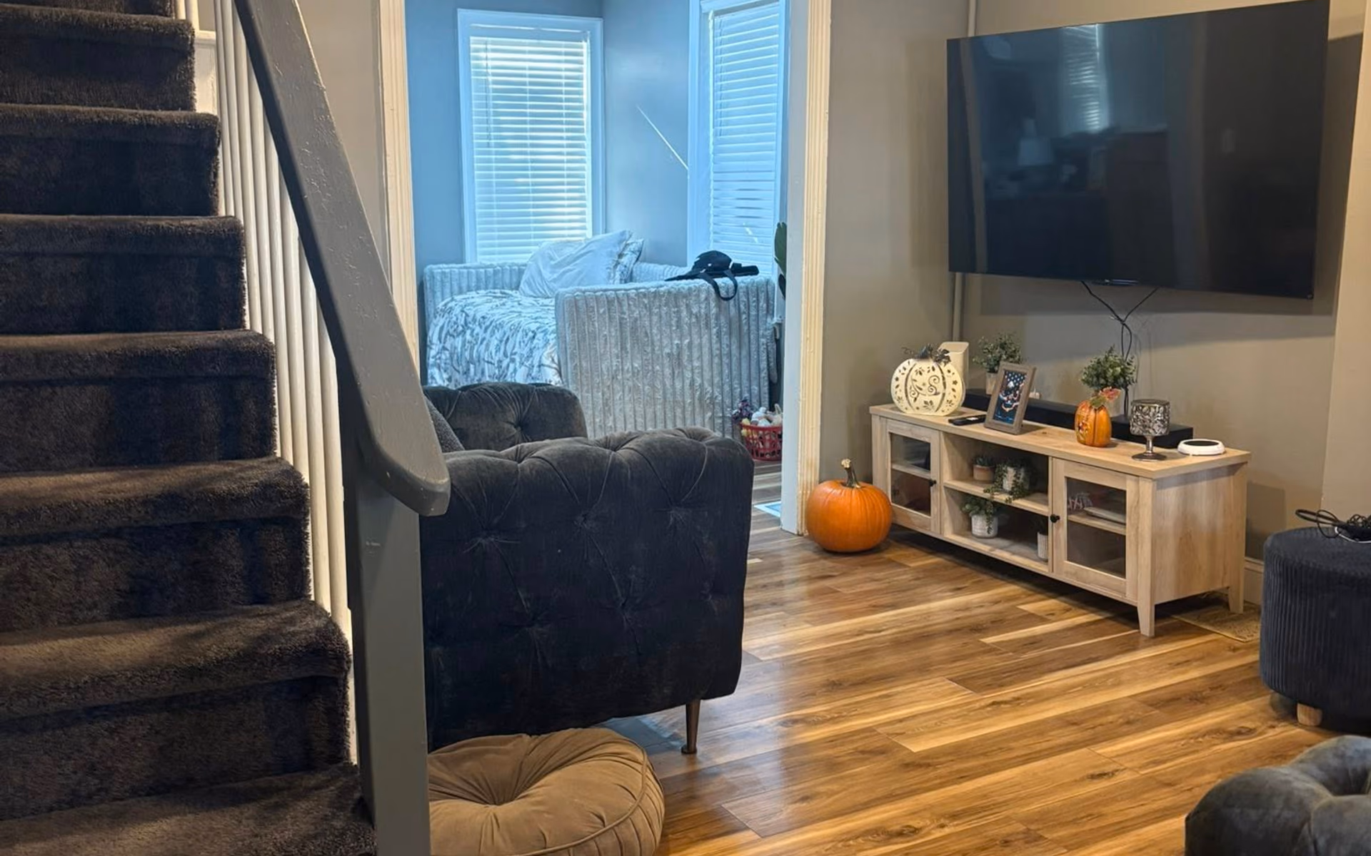 cleaned living room