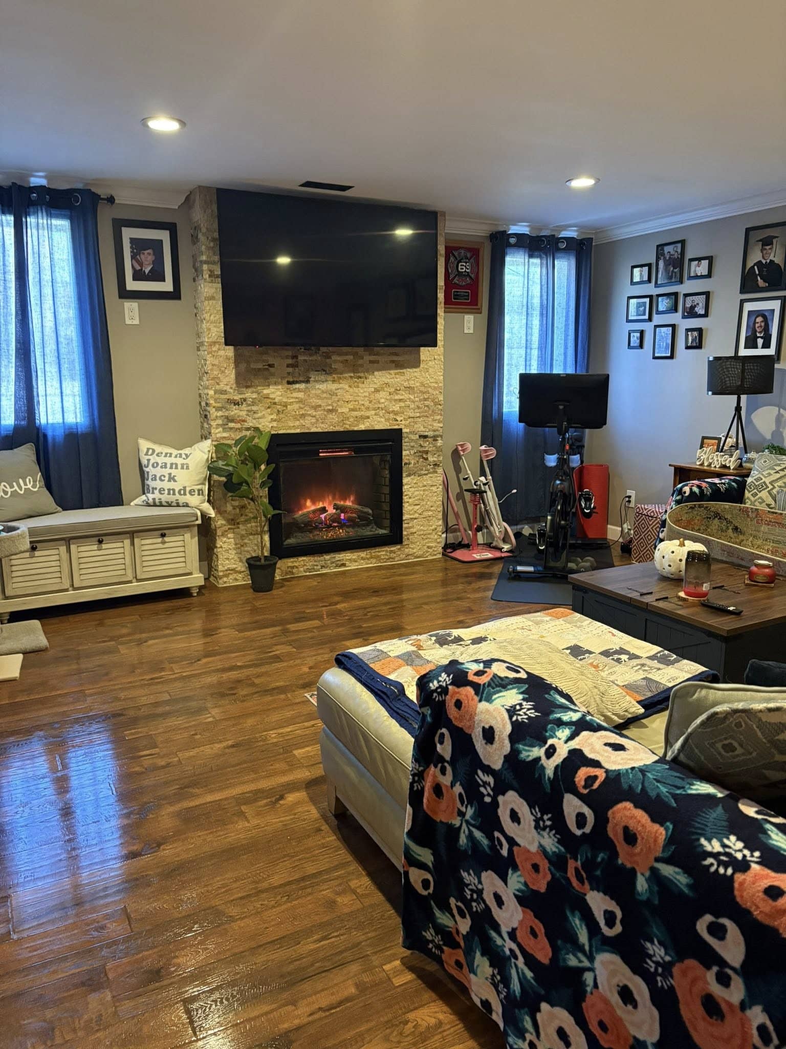 living room cleaned